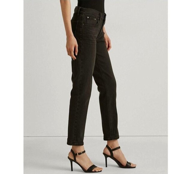 Ralph Lauren LRL NWT 18 (34) Relaxed Taper Women’s Jeans Faded Black Stretch - Picture 11 of 11
